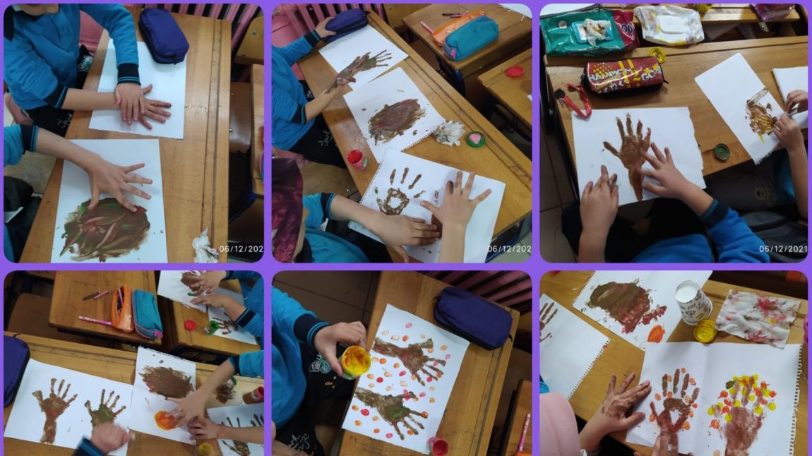 Art Child and 5A/Parmak boyası ile Sonbahar ağacı